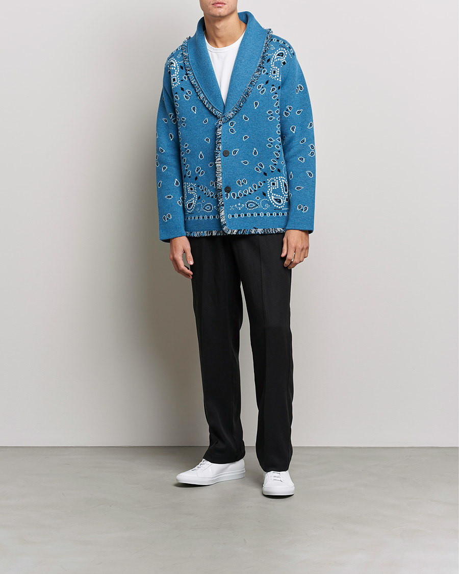 Heren | Truien | Alanui | Icon Cashmere Jacquard Cardigan Cobalt Blue