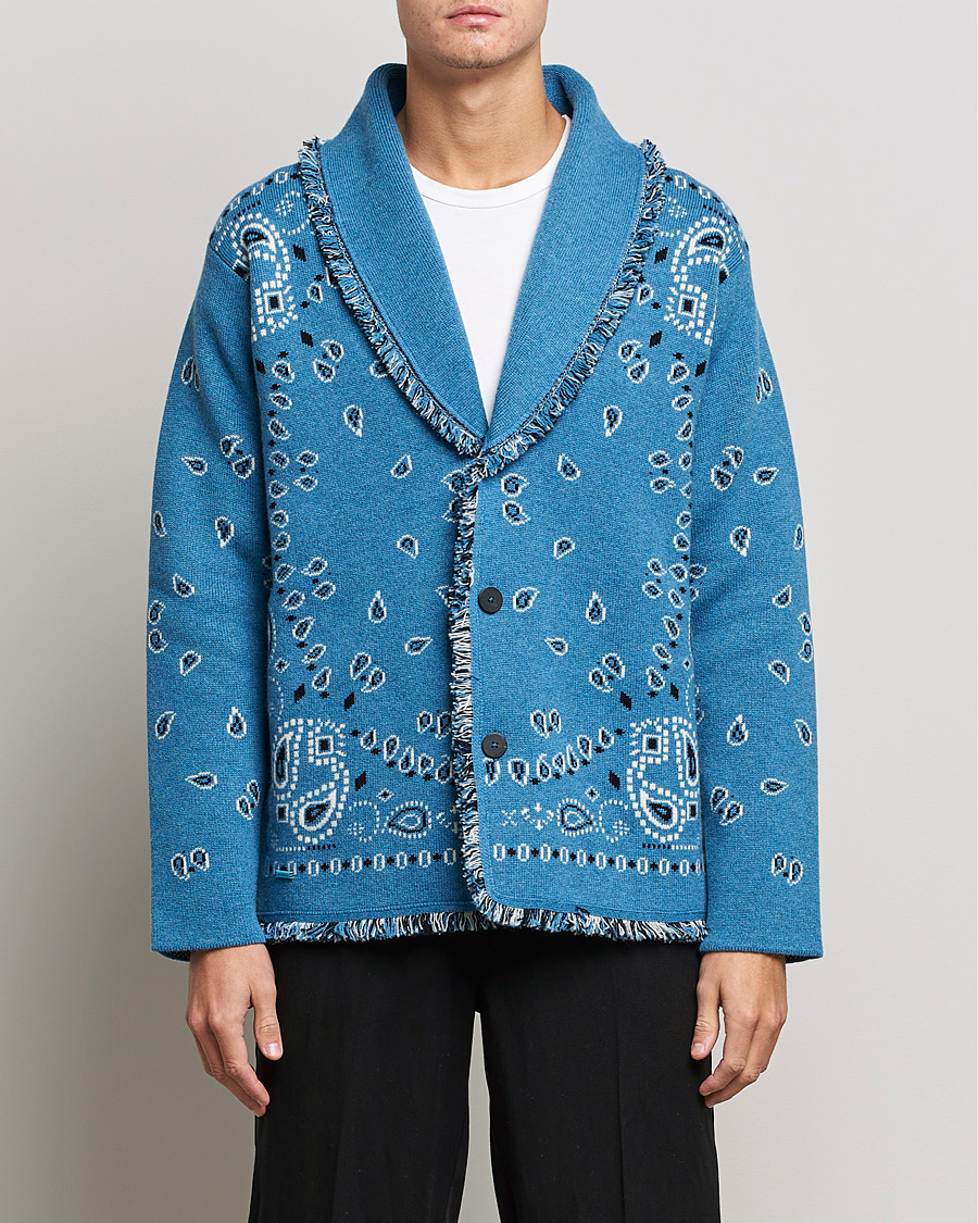 Heren | Truien | Alanui | Icon Cashmere Jacquard Cardigan Cobalt Blue