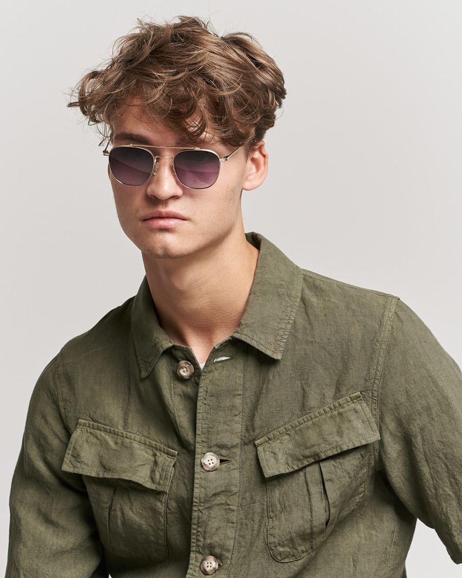 Heren |  | Oliver Peoples | Mandeville Sunglasses Brushed Gold/Gradient Lens