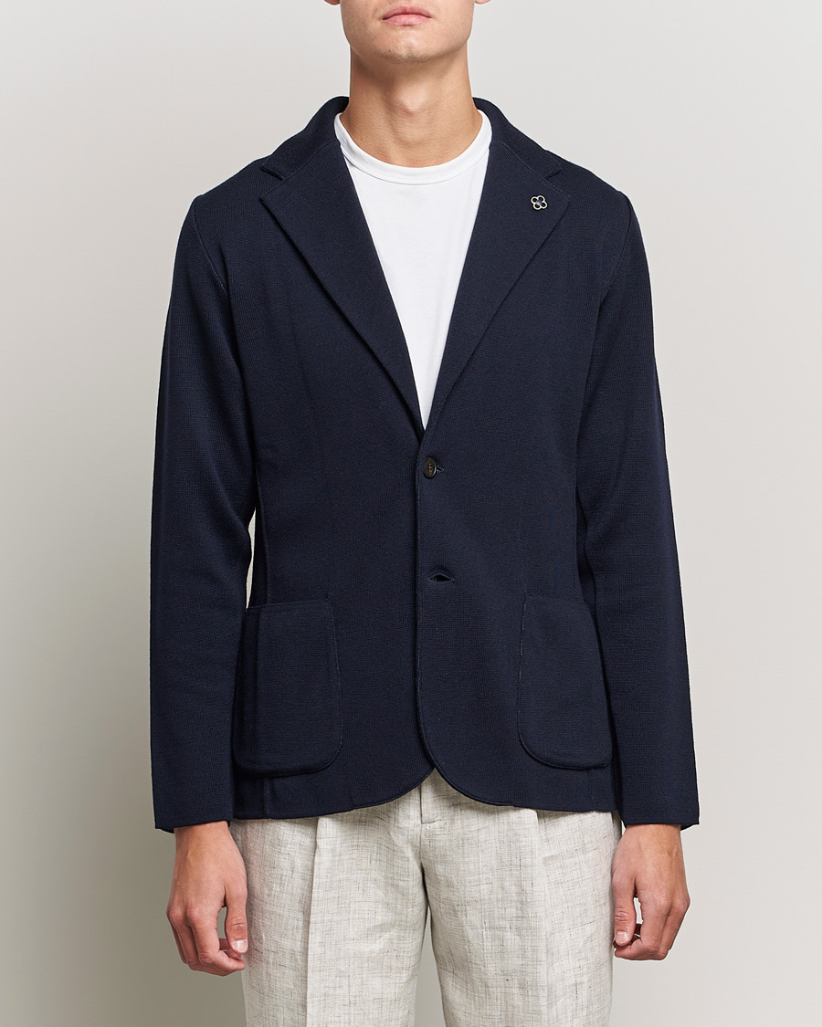 Heren | Blazers | Lardini | Knitted Wool Blazer Navy