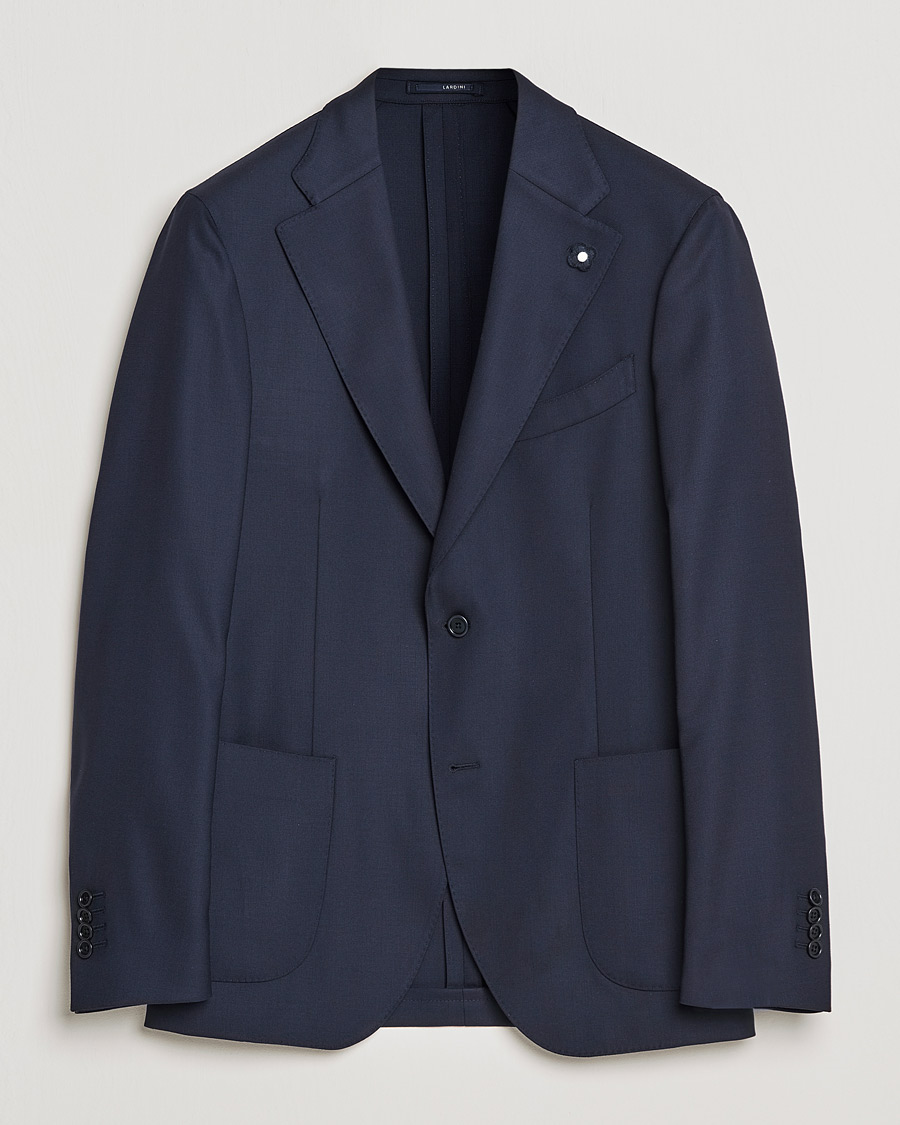 Heren | Blazers | Lardini | Patch Pocket Wool Blazer Navy
