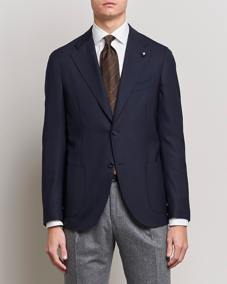 Heren | Formal Wear | Lardini | Patch Pocket Wool Blazer Navy