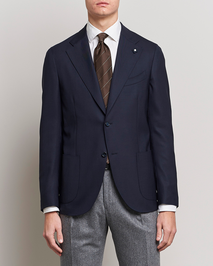 Heren | Italian Department | Lardini | Patch Pocket Wool Blazer Navy