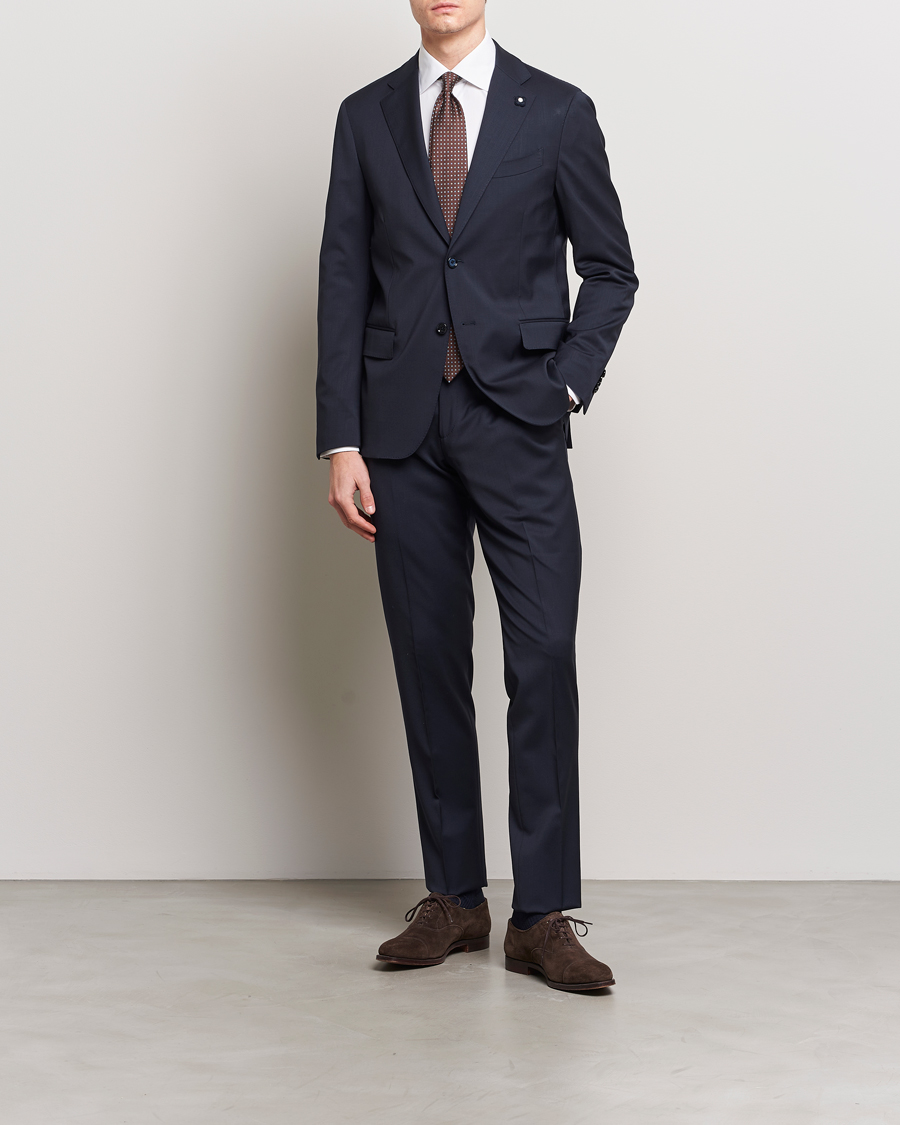 Heren | Blazers | Lardini | Two Button Wool Blazer Navy