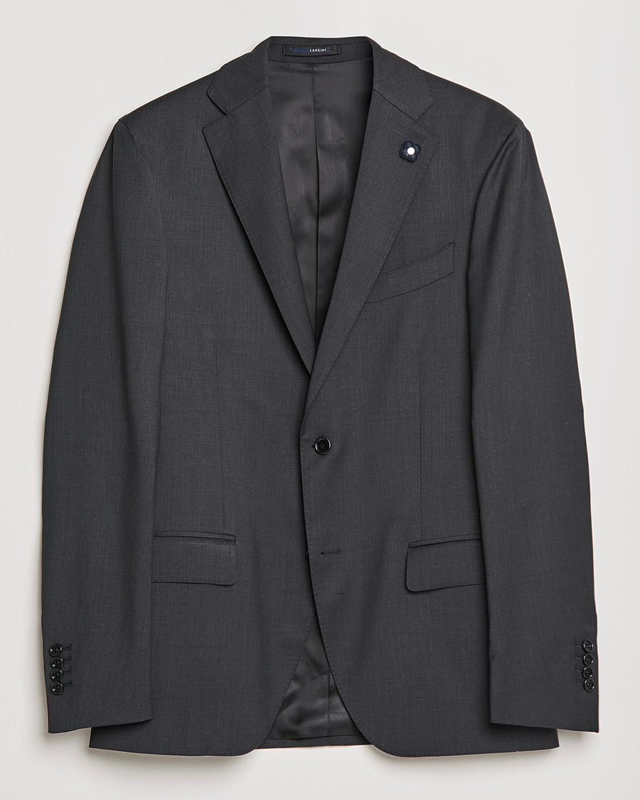 Heren | Blazers | Lardini | Two Button Wool Blazer  Grey