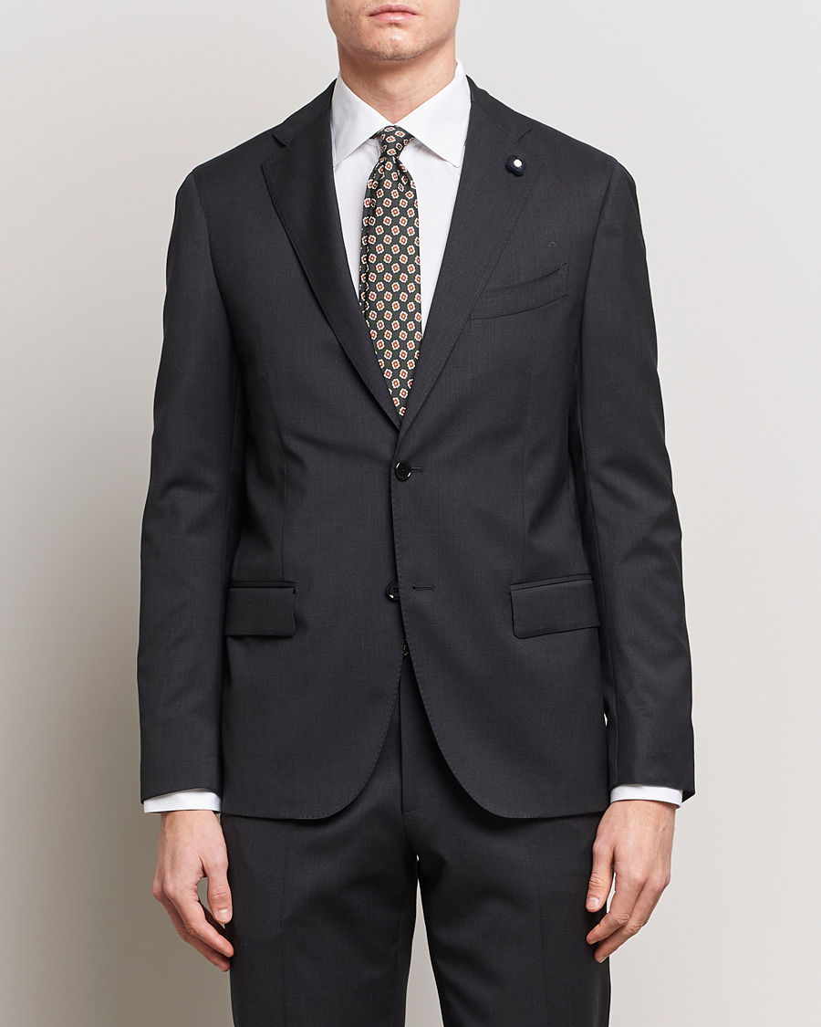 Heren | Italian Department | Lardini | Two Button Wool Blazer  Grey