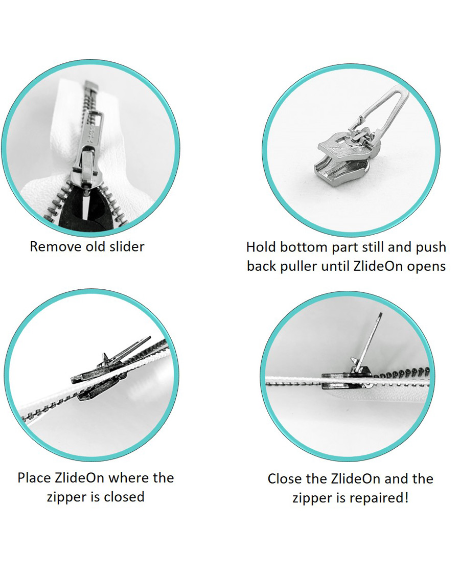 Heren | Kledingverzorging | ZlideOn | Normal  Plastic & Metal Zipper Silver XXS 