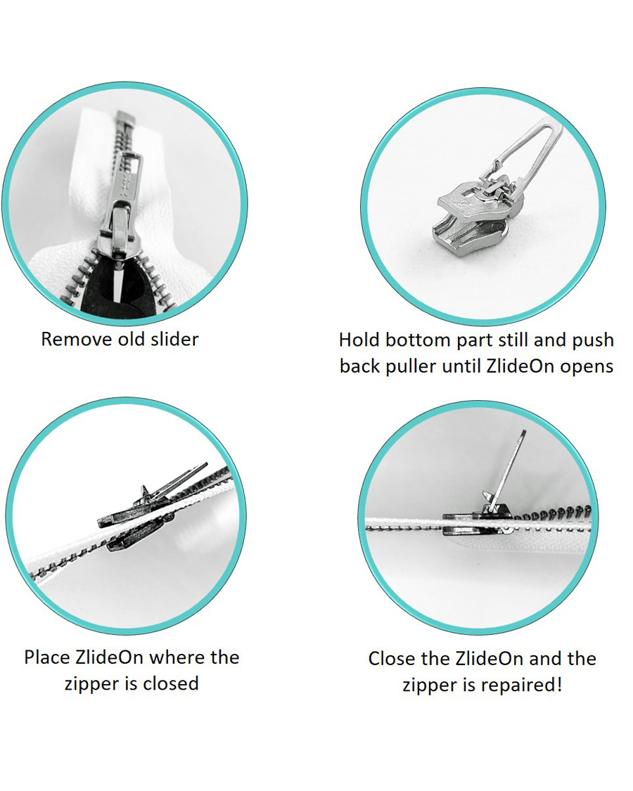 Heren | Reparatie | ZlideOn | Normal  Plastic & Metal Zipper Silver XXS 