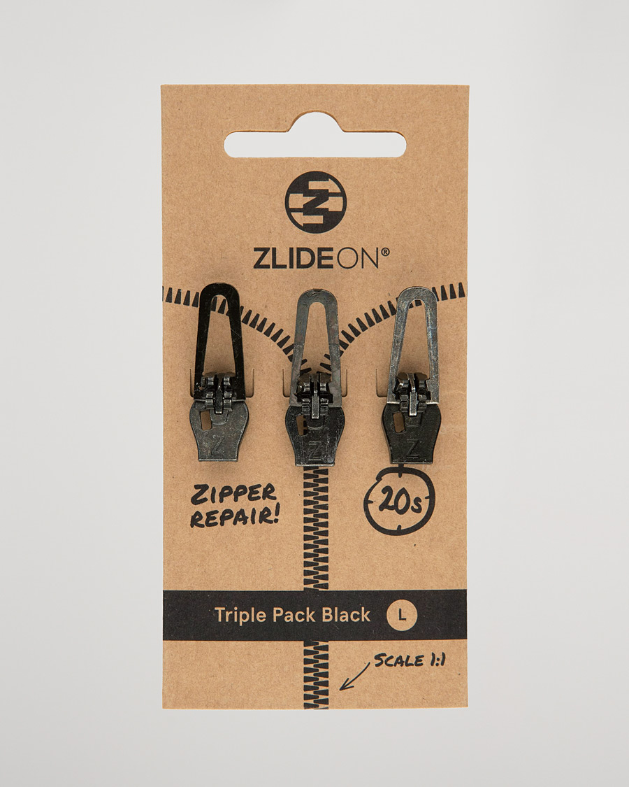 Heren | Kledingverzorging | ZlideOn | 3-Pack Zippers Black L