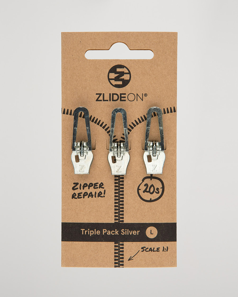 Heren |  | ZlideOn | 3-Pack Zippers Silver L