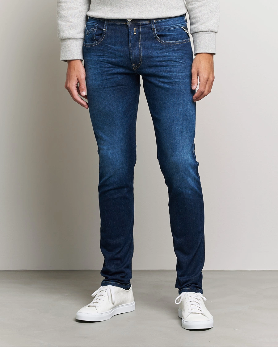 Heren | Slim fit | Replay | Anbass Hyperflex Recyceled 360 Jeans Dark Blue