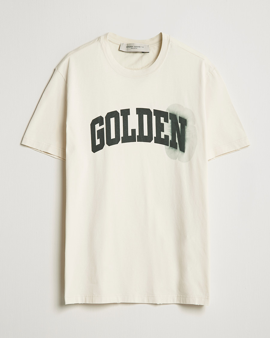 Heren | T-shirts | Golden Goose | Deluxe Brand Journey Logo T-Shirt Bone White