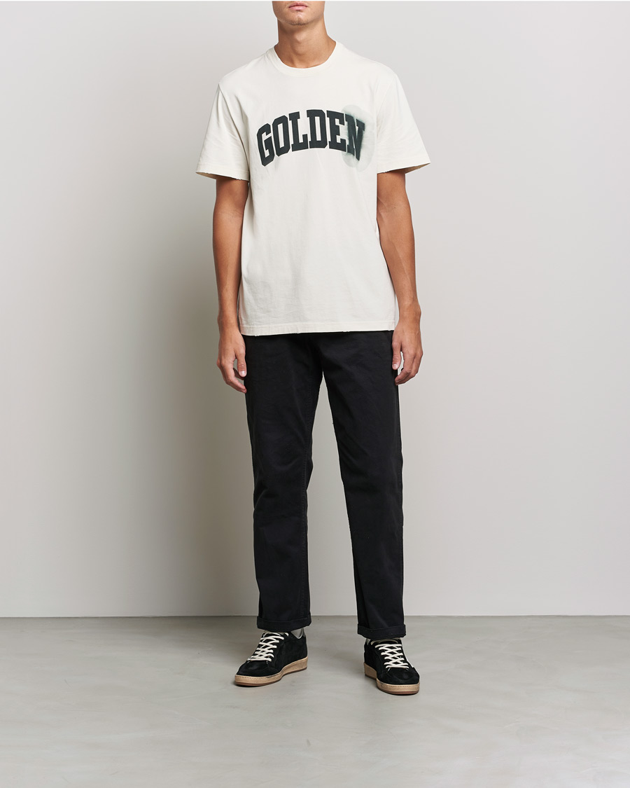 Heren | T-shirts | Golden Goose | Deluxe Brand Journey Logo T-Shirt Bone White