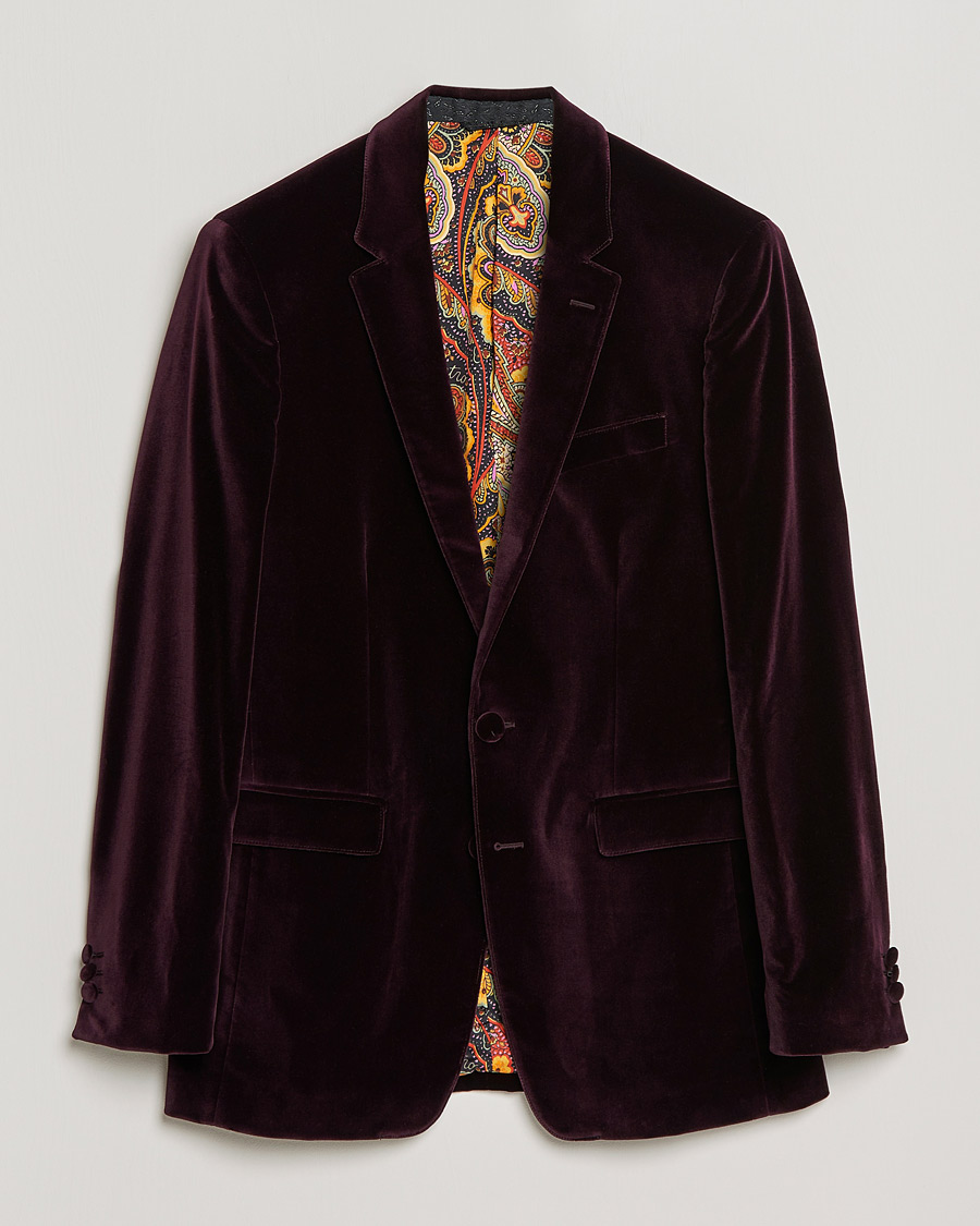 Heren | Blazers | Etro | Velvet Blazer Burgundy