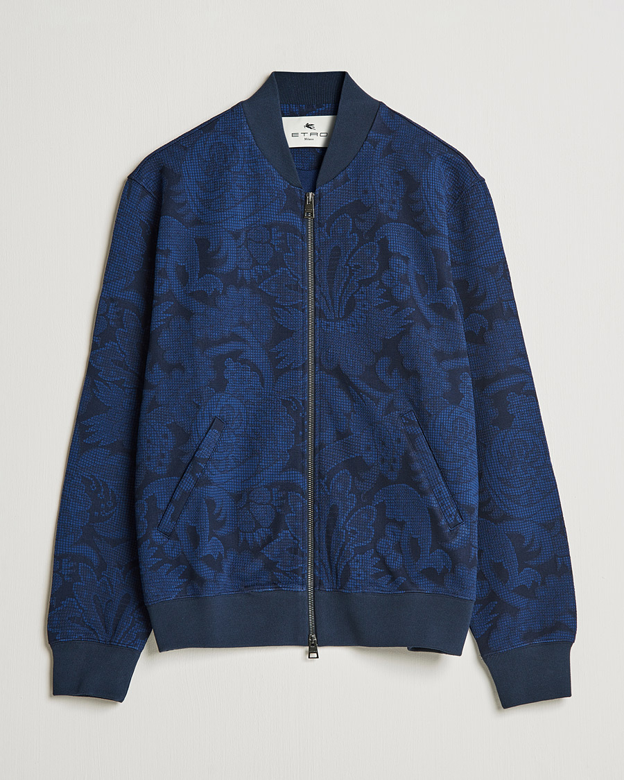 Heren | Truien | Etro | Printed Bomber Sweat Navy