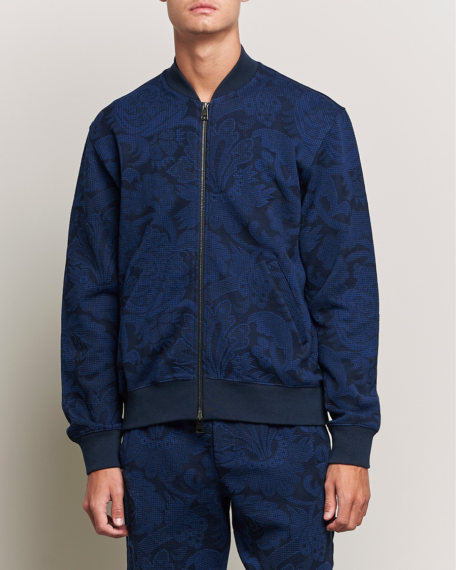 Heren | Truien | Etro | Printed Bomber Sweat Navy