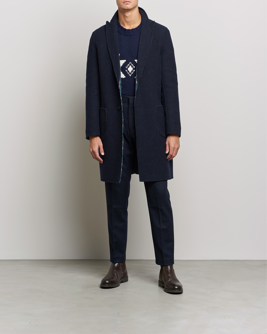 Heren | Jassen | Etro | Deconstructed Reversible Coat Navy