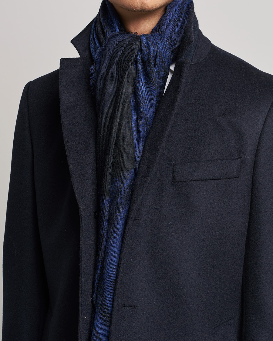 Heren | Etro Printed Cashmere Scarf Navy | Etro | Printed Cashmere Scarf Navy