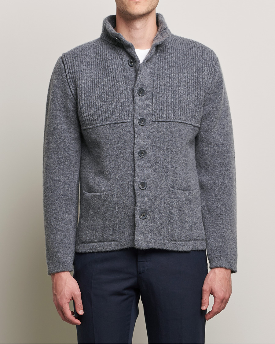 Heren | Truien | Inis Meáin | Heavy Wool Cardigan Grey