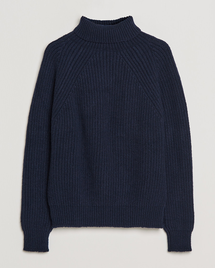 Heren | Truien | Inis Meáin | Wool/Cashmere Boatbuilder Turtleneck Navy