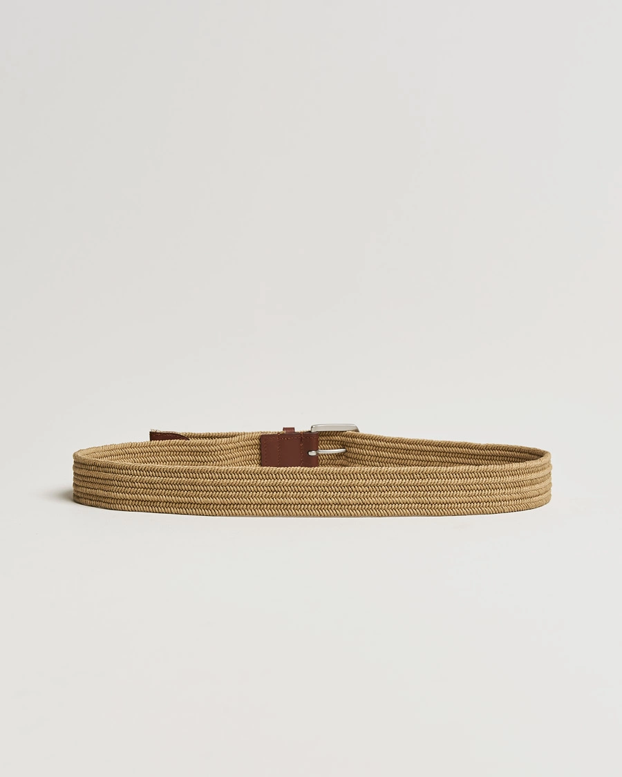 Heren | Leren riemen | Polo Ralph Lauren | Braided Cotton Elastic Belt Timber Brown