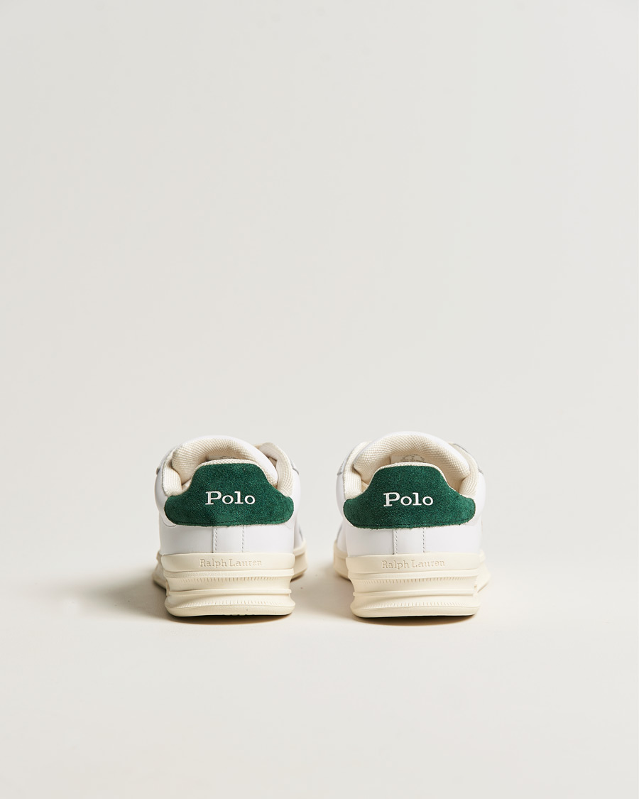 Heren | Polo Ralph Lauren Heritage Court II Leather Sneaker White/College Green | Polo Ralph Lauren | Heritage Court II Leather Sneaker White/College Green