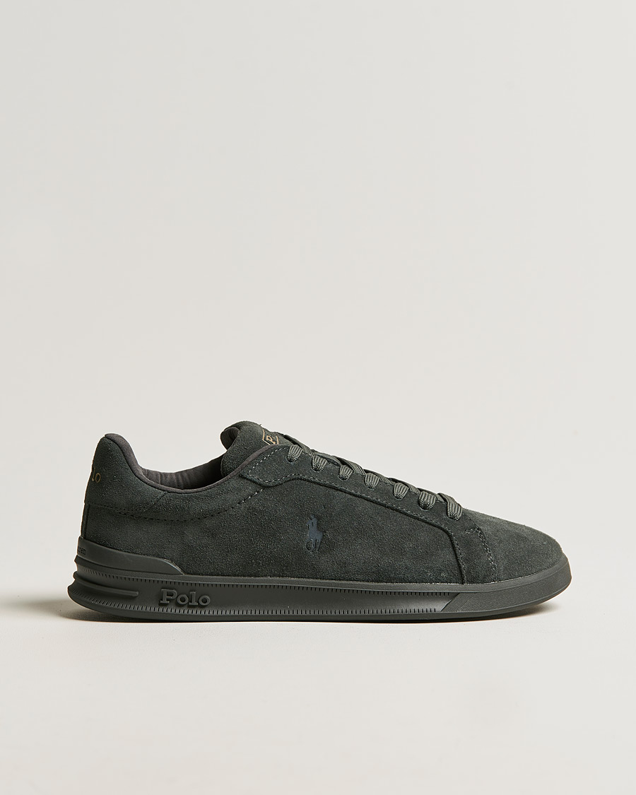 Heren | Polo Ralph Lauren Heritage Court II Suede Sneaker Charcoal Grey | Polo Ralph Lauren | Heritage Court II Suede Sneaker Charcoal Grey