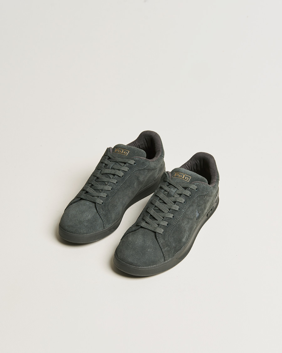 Heren | Polo Ralph Lauren Heritage Court II Suede Sneaker Charcoal Grey | Polo Ralph Lauren | Heritage Court II Suede Sneaker Charcoal Grey
