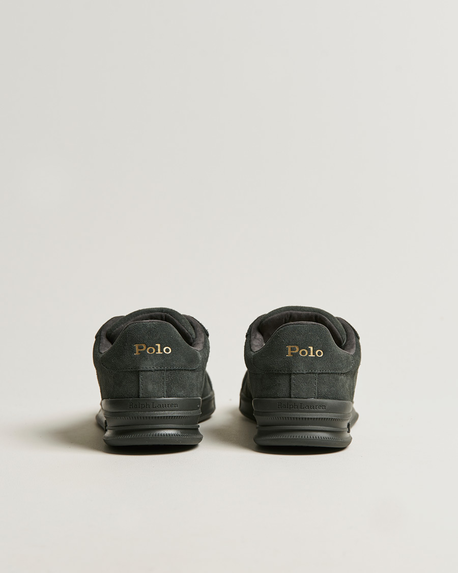 Heren | Polo Ralph Lauren Heritage Court II Suede Sneaker Charcoal Grey | Polo Ralph Lauren | Heritage Court II Suede Sneaker Charcoal Grey