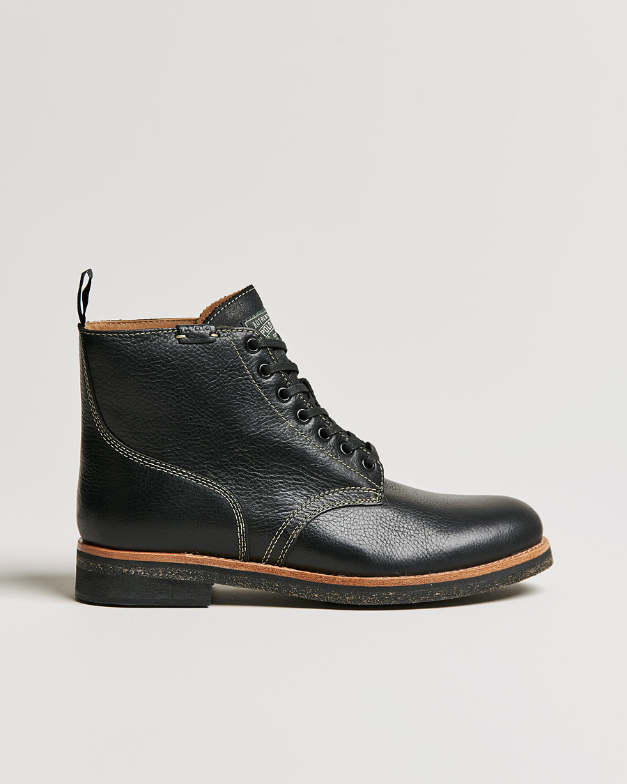 Heren | Polo Ralph Lauren RL Oiled Leather Boot Black | Polo Ralph Lauren | RL Oiled Leather Boot Black