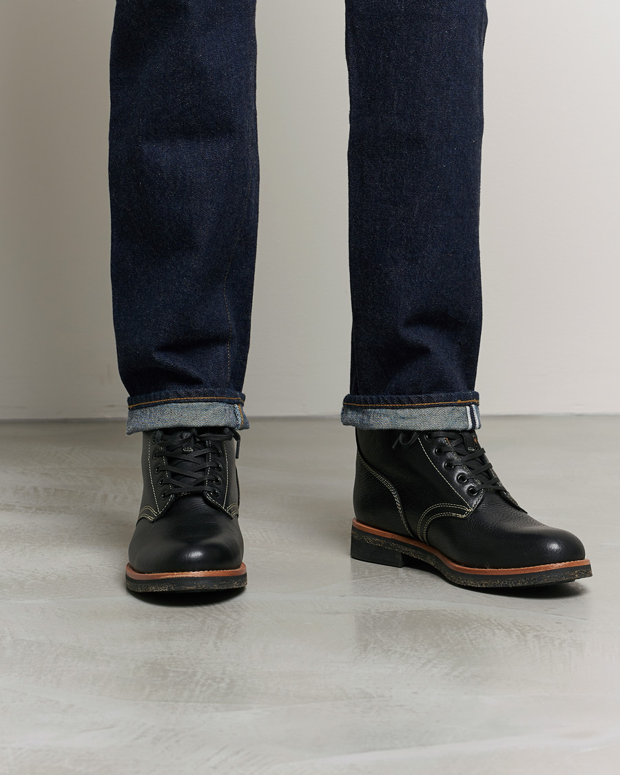 Heren | Polo Ralph Lauren RL Oiled Leather Boot Black | Polo Ralph Lauren | RL Oiled Leather Boot Black