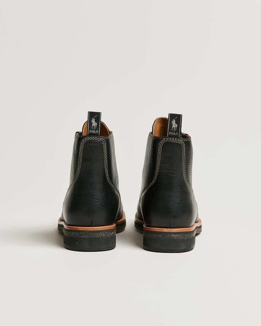 Heren | Polo Ralph Lauren RL Oiled Leather Boot Black | Polo Ralph Lauren | RL Oiled Leather Boot Black
