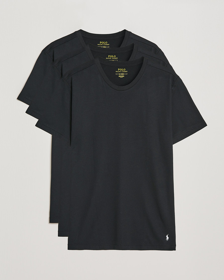 Heren | T-shirts | Polo Ralph Lauren | 3-Pack Crew Neck T-Shirt Black