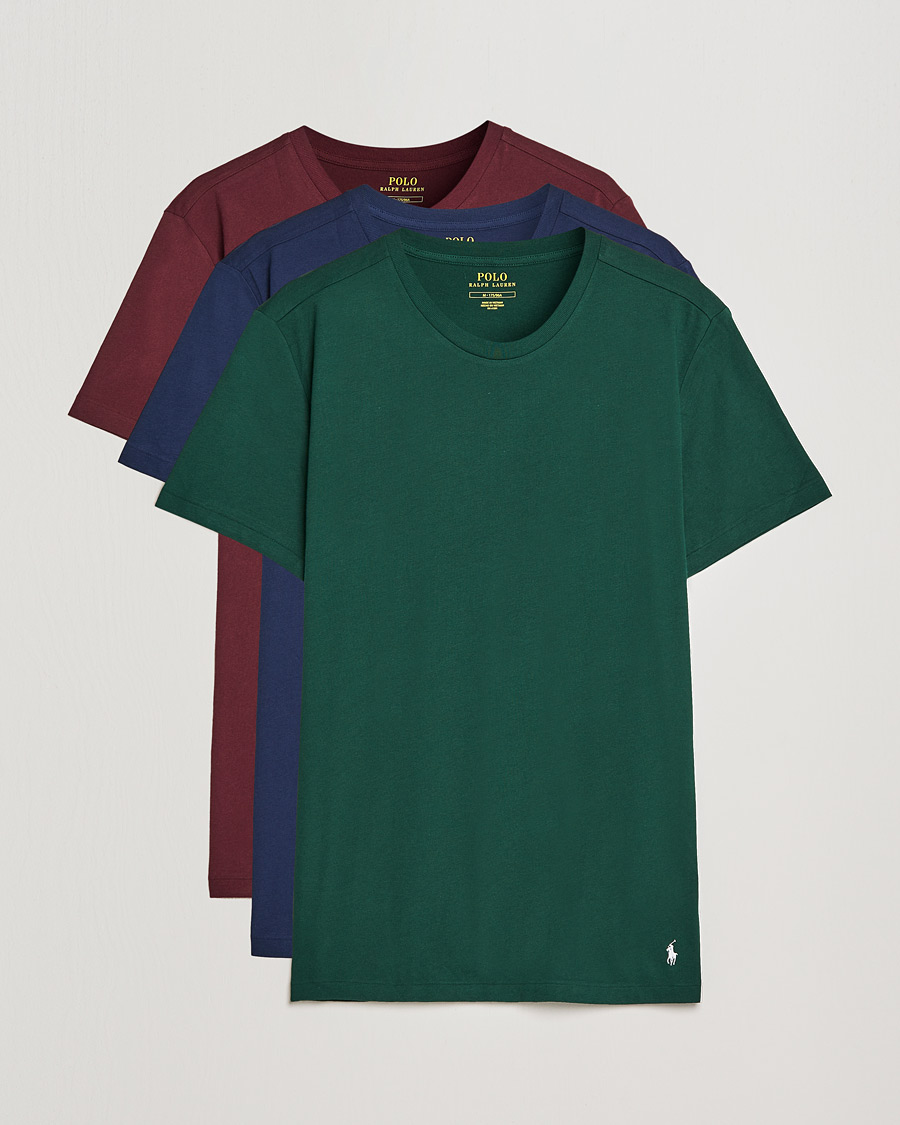 Heren | T-shirts | Polo Ralph Lauren | 3-Pack Crew Neck Tee Navy/College Green/Red