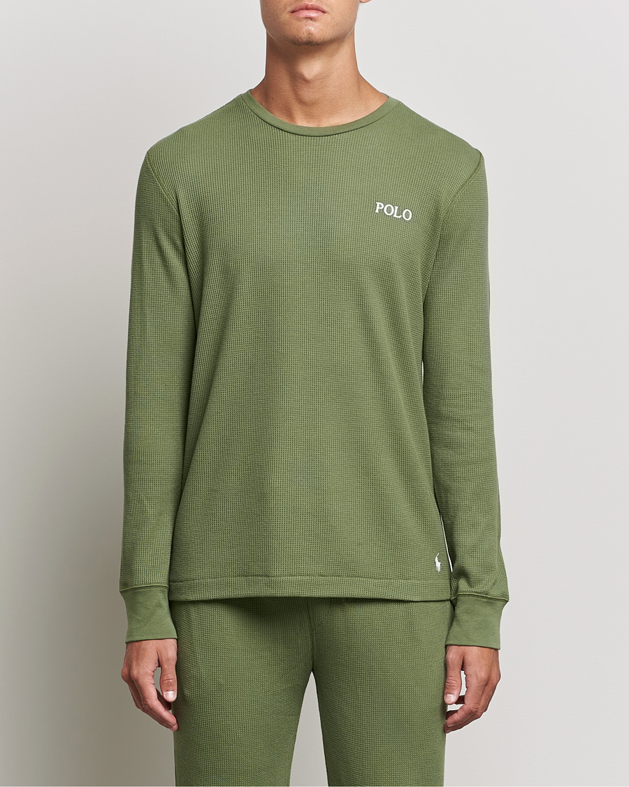 Heren | T-shirts | Polo Ralph Lauren | Waffle Long Sleeve Crew Neck Army Olive
