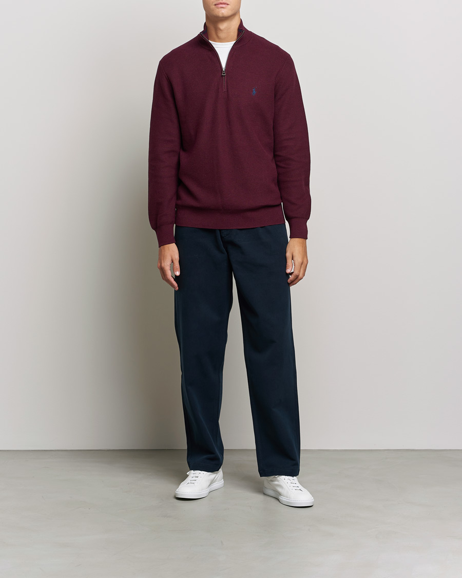 Heren | Truien | Polo Ralph Lauren | Textured Half-Zip Aged Wine Heather
