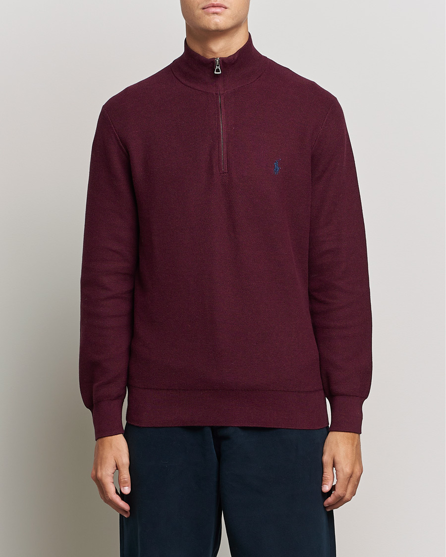 Heren | Truien | Polo Ralph Lauren | Textured Half-Zip Aged Wine Heather