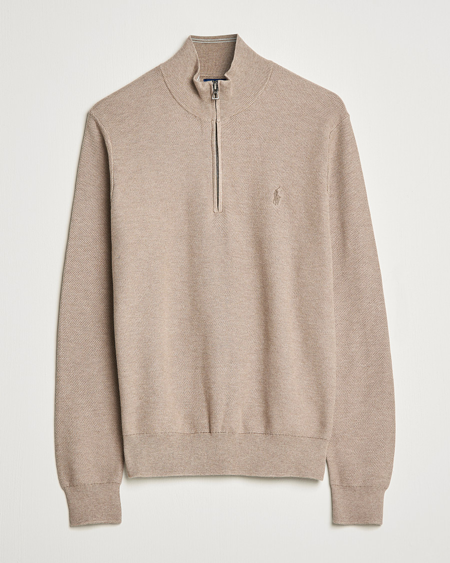 Heren | Truien | Polo Ralph Lauren | Textured Half-Zip Honey Brown Heather