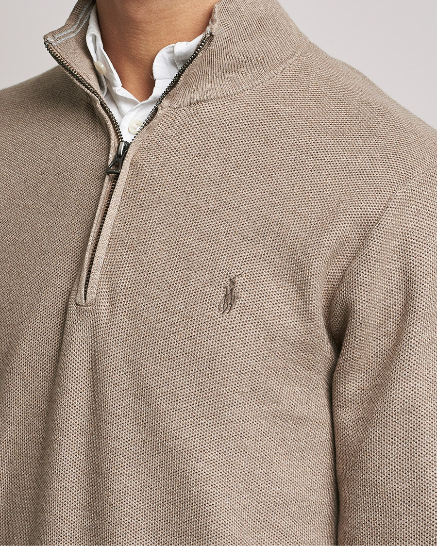 Heren | Truien | Polo Ralph Lauren | Textured Half-Zip Honey Brown Heather