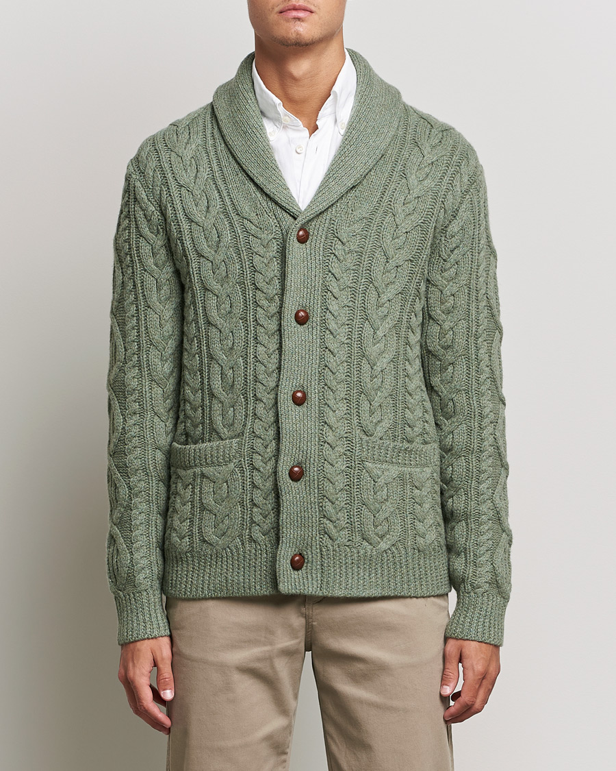 Heren | Truien | Polo Ralph Lauren | Wool/Cashmere Structured Cardigan Sage Blue Heather