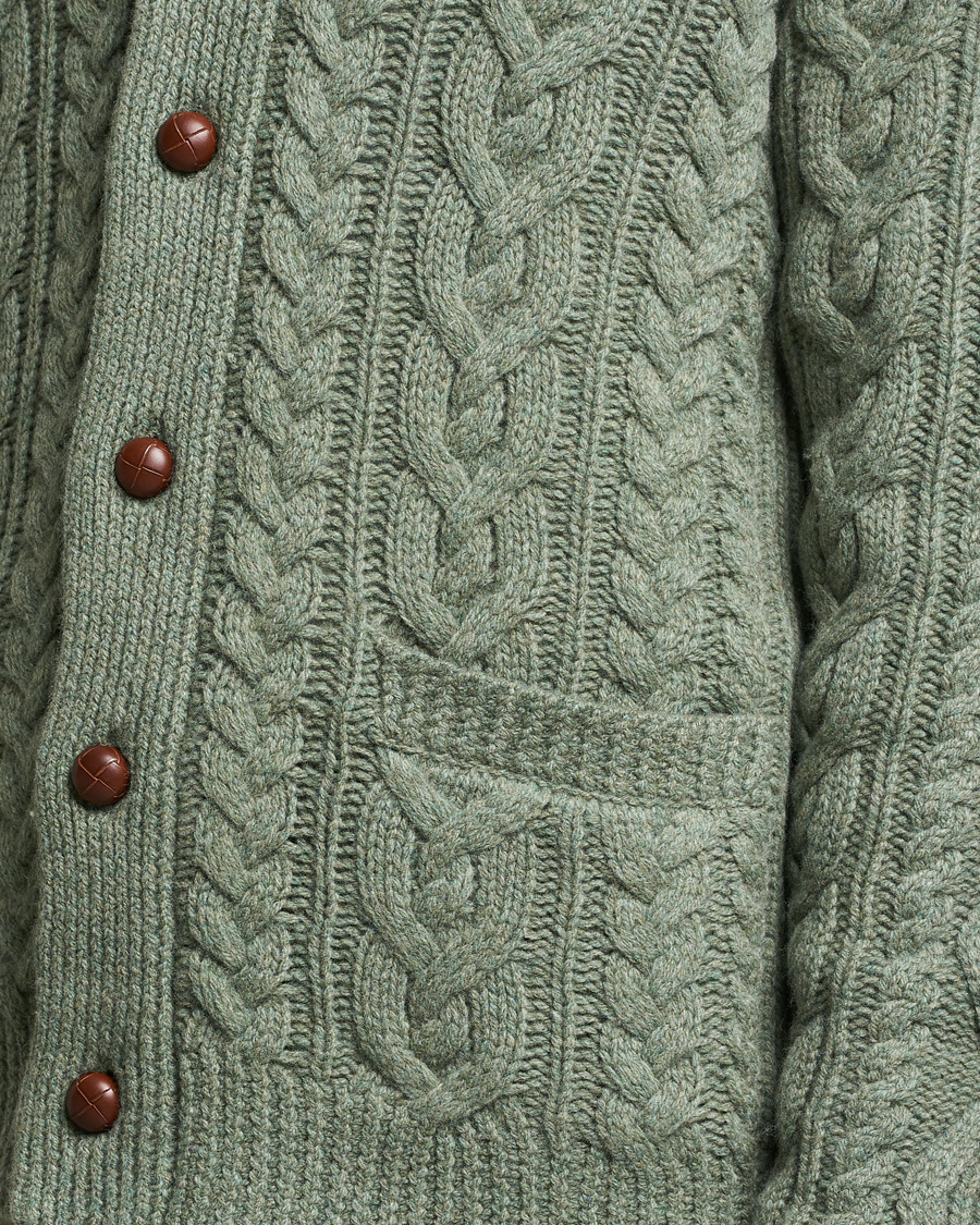 Heren | Truien | Polo Ralph Lauren | Wool/Cashmere Structured Cardigan Sage Blue Heather