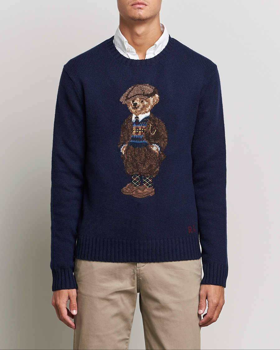 Heren | Truien | Polo Ralph Lauren | Wool Heritage Bear Knitted Sweater Navy