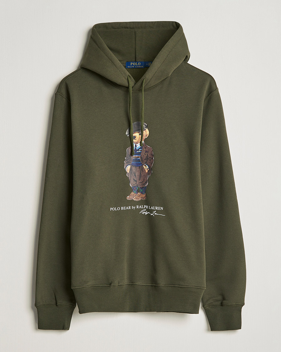 Heren | Truien | Polo Ralph Lauren | Printed Denim Bear Hoodie Army Olive