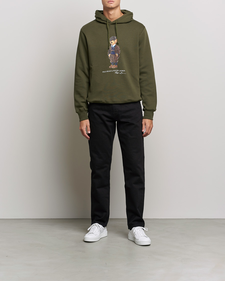 Heren | Truien | Polo Ralph Lauren | Printed Denim Bear Hoodie Army Olive