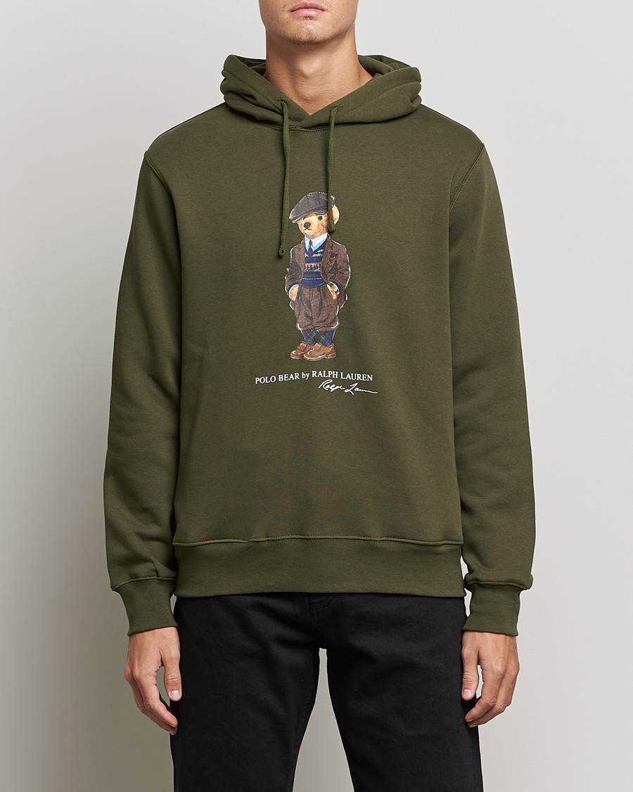 Heren | Truien | Polo Ralph Lauren | Printed Denim Bear Hoodie Army Olive