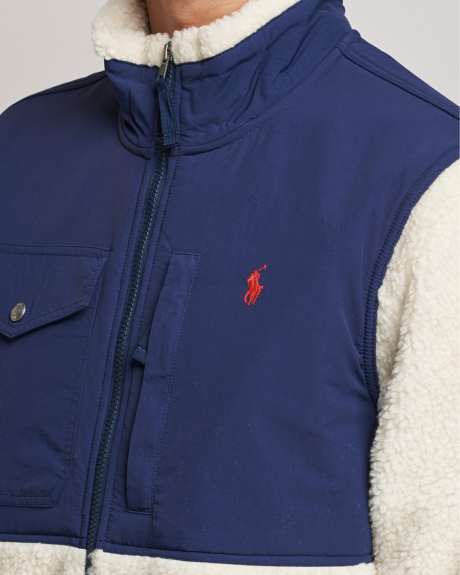 Heren | Truien | Polo Ralph Lauren | Bonded Sherpa Full Zip Sweater Creme/Navy