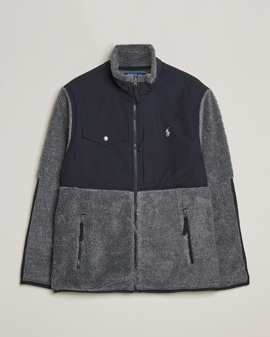 Heren | Truien | Polo Ralph Lauren | Bonded Sherpa Full Zip Sweater Charcoal/Black