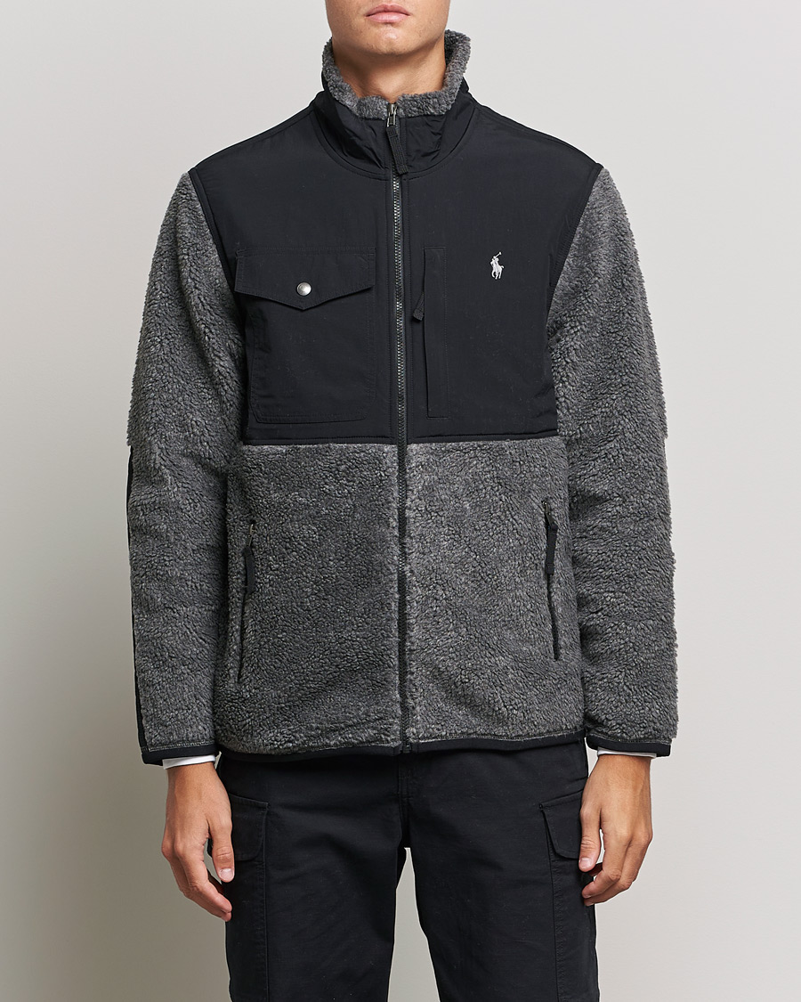 Heren | Truien | Polo Ralph Lauren | Bonded Sherpa Full Zip Sweater Charcoal/Black