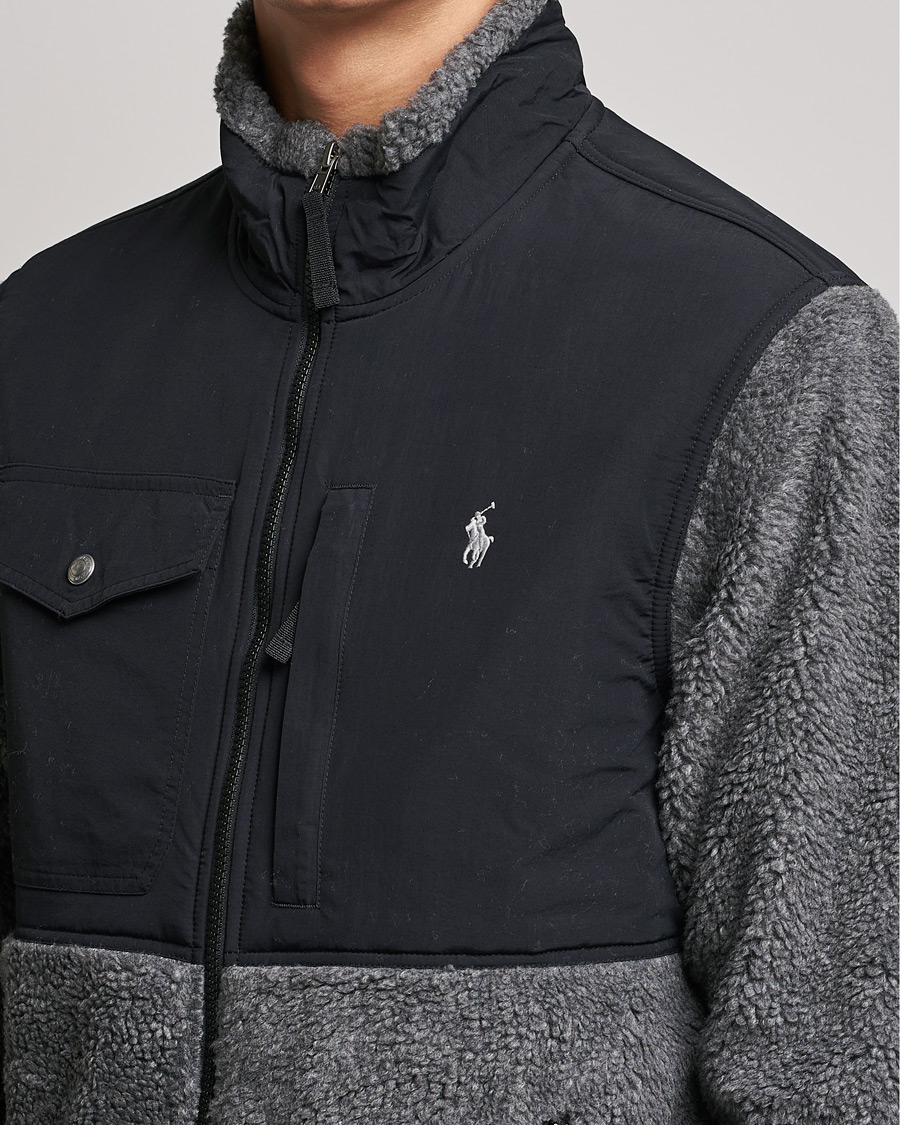 Heren | Truien | Polo Ralph Lauren | Bonded Sherpa Full Zip Sweater Charcoal/Black