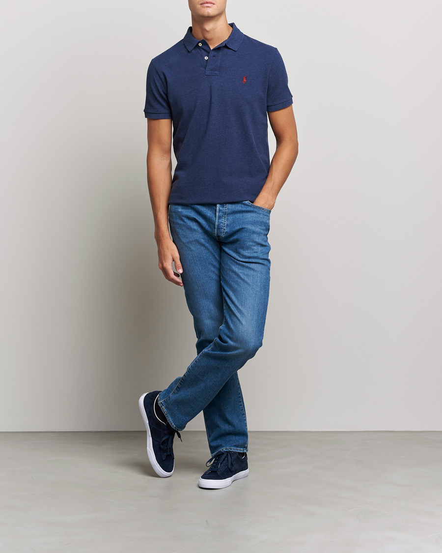 Heren | Polo's | Polo Ralph Lauren | Custom Slim Fit Polo Spring Navy Heather